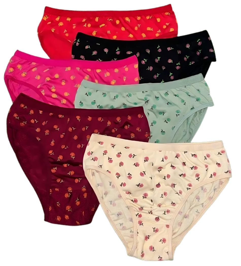 Pack of 6 Women Antibacterial Soft Hipster Panty for Regular Uses, Made of 100% Cotton, Grip Fit, Printed Comfortable Panties for Girls, Ladies-image-25