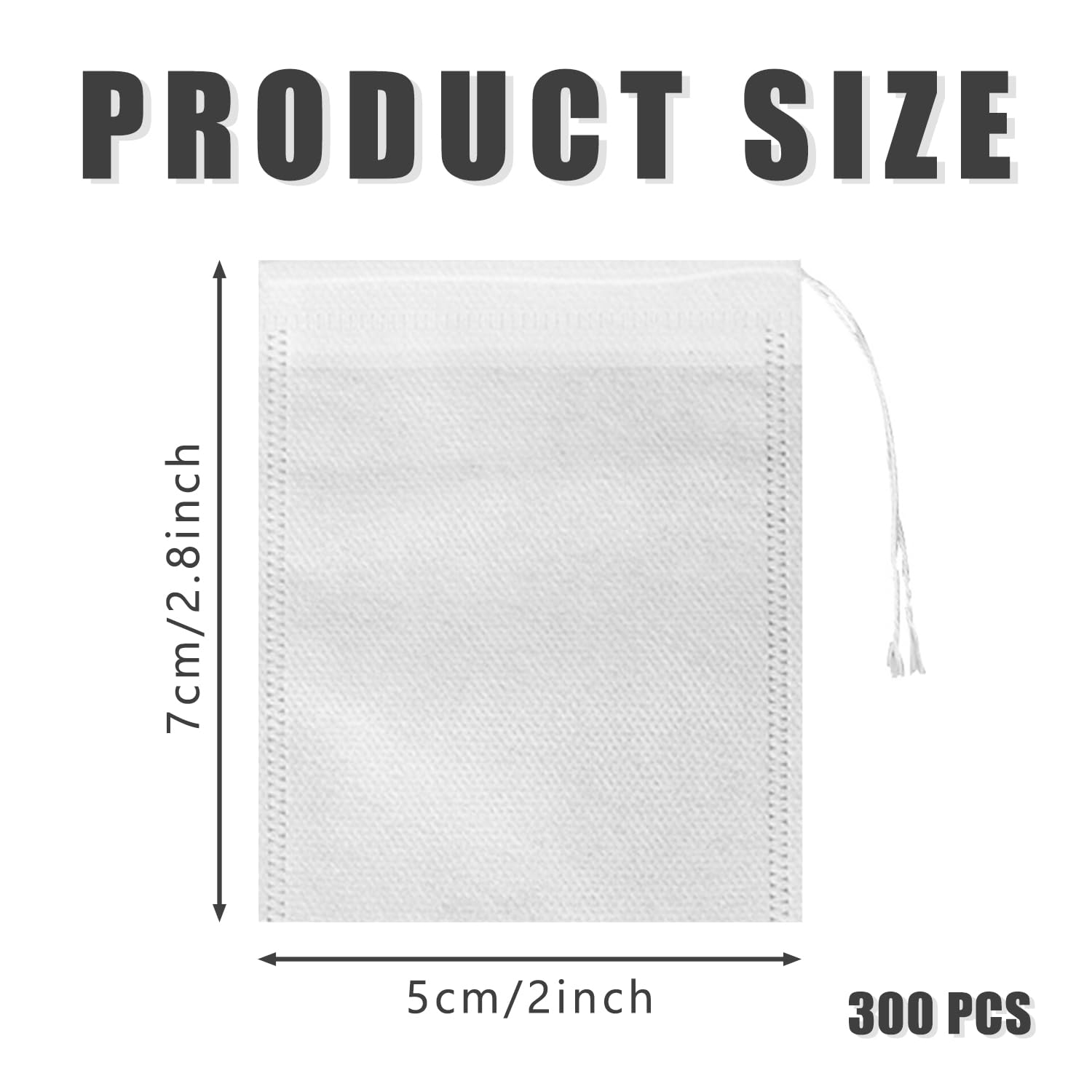 SYEYCW 300 Pcs Empty Tea Bags, Reusable Tea Bags for Loose Tea White Disposable Tea Filter Bags - Image 2