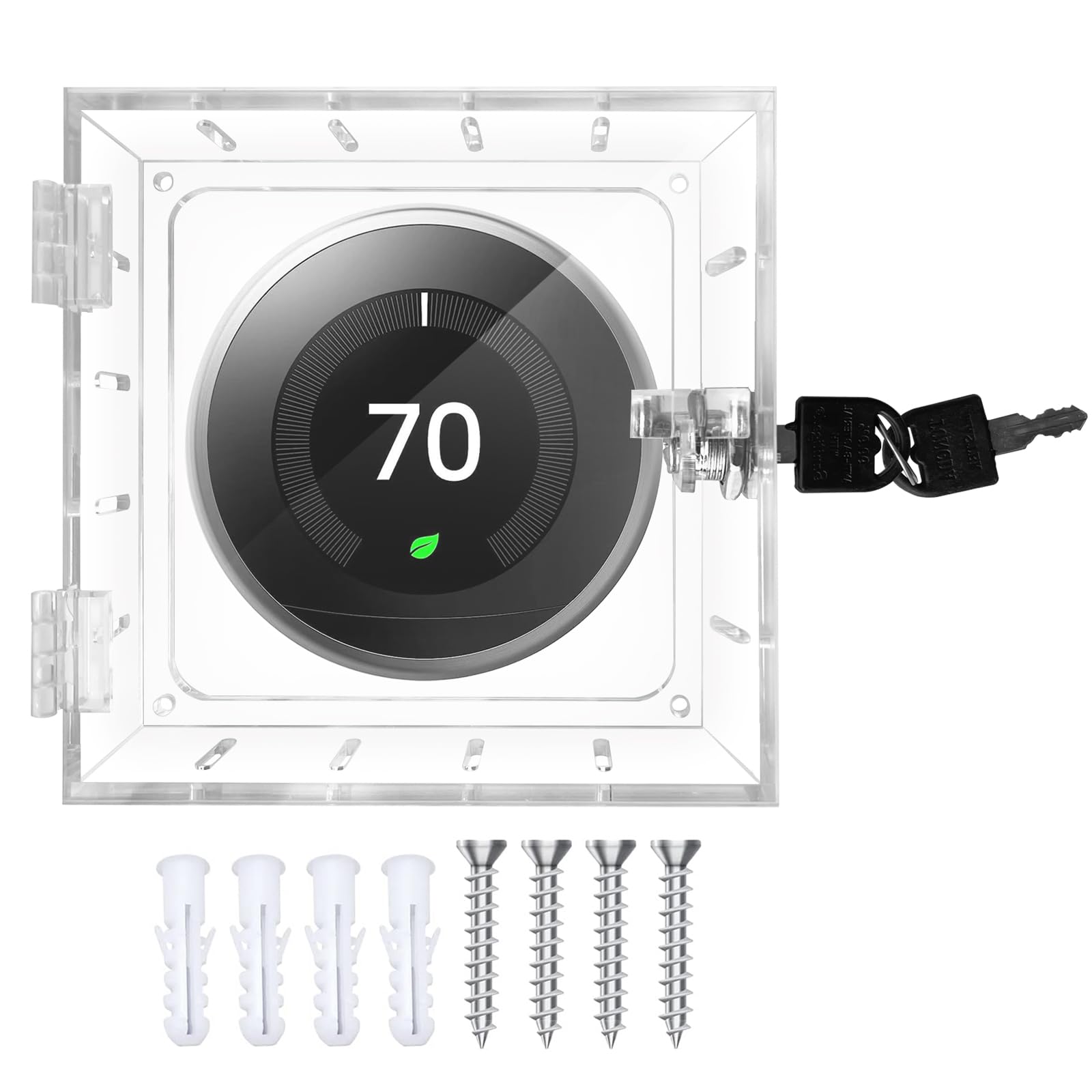 Thermostat Lock Box with Key Thermostat Cover Universal Thermostat Lock Box Clear Small Thermostat Guard for Wall Thermostats for All Type Nest Thermostat 4.72''*4.53''*1.97'' or Smaller