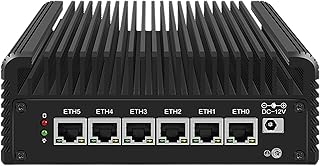 12th Gen 4K@60Hz Firewall Appliance, 6 Port i226-V 2.5G Pentium Gold 8505 Fanless Mini PC with Internal 8010 Fan, 16GB DDR4 256GB NVMe, 4*USB, HDMI, DP, Type-C, Ethernet AES-NI VPN Router PC, Openwrt