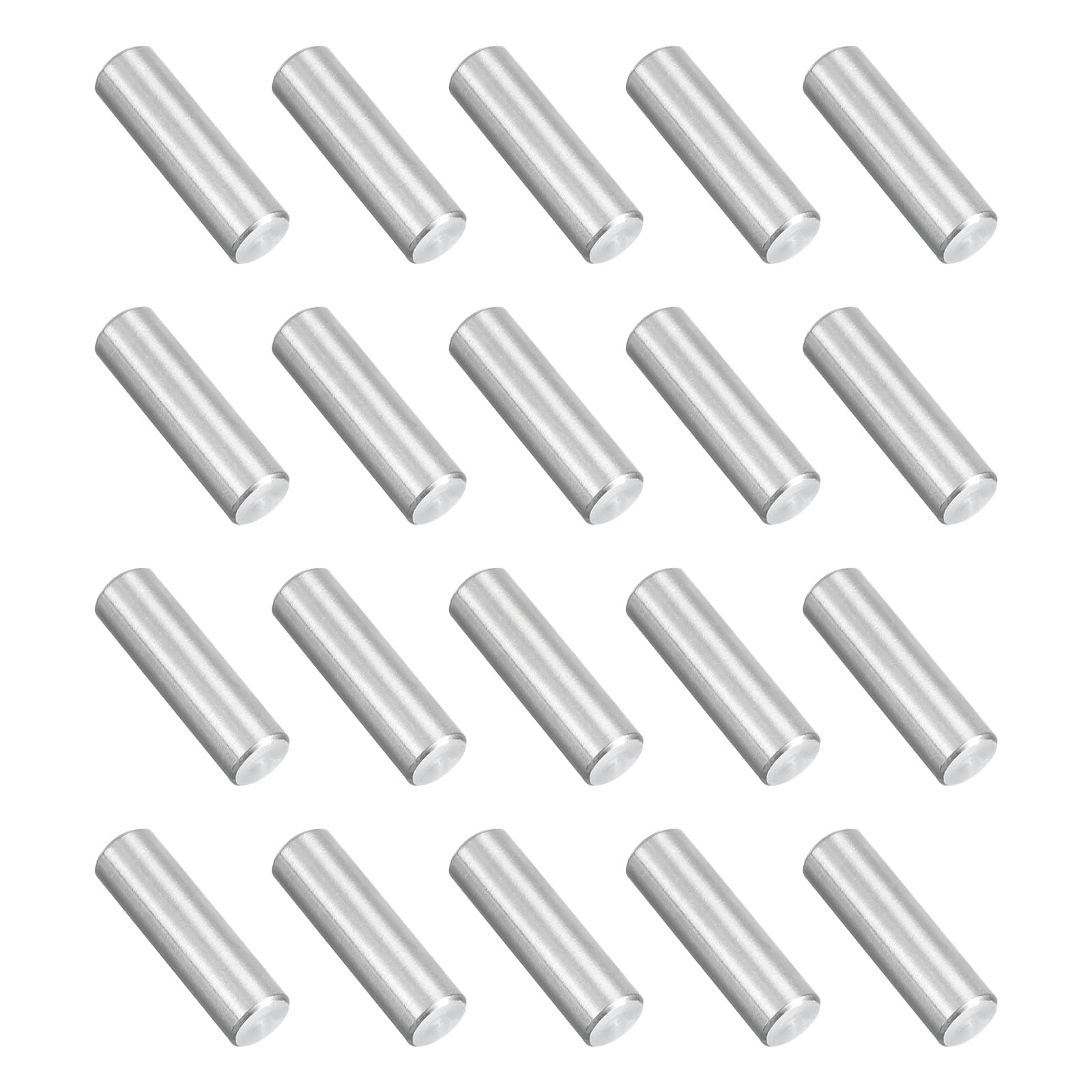 PATIKIL 20 Pcs Marine Grade 316 Stainless Steel Dowel Pins, 6mm x 20mm Round Metal Rods Linear Rail Rod Shaft Solid Bar Stock for Pegs Support Shelves DIY Craft Gear