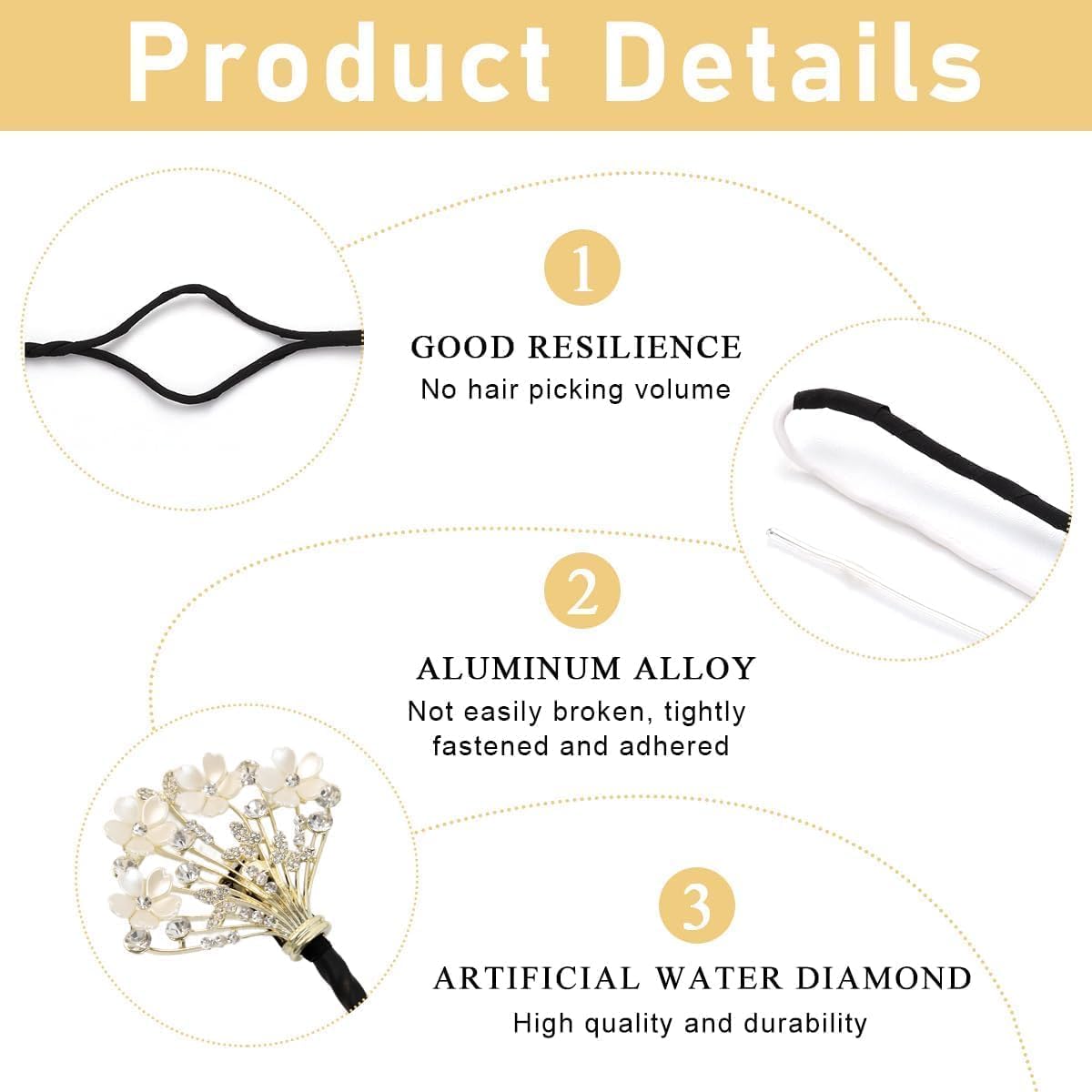 Sohansh Rhinestone Flower Hair Clip & Lazy Hair Curler, French Twist Bun Maker, Elegant Bun Shaper Hairstyle Tool, Pack of 1 (White) 4
