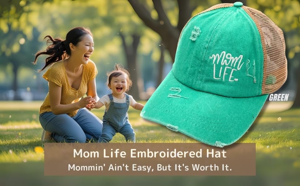 Gorra Trucker Bordada Mom Life Ajustable para Mujer miniatura 4