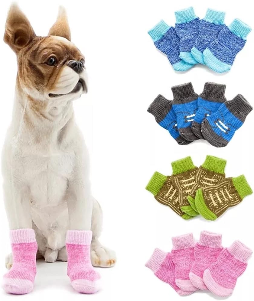 Pet Shoes Christmas Pet Antiskid Socks Solid/Lace Style Dog Cats Paw Protective Cover Pet Christmas Dress Up Accessories (A XL Code)