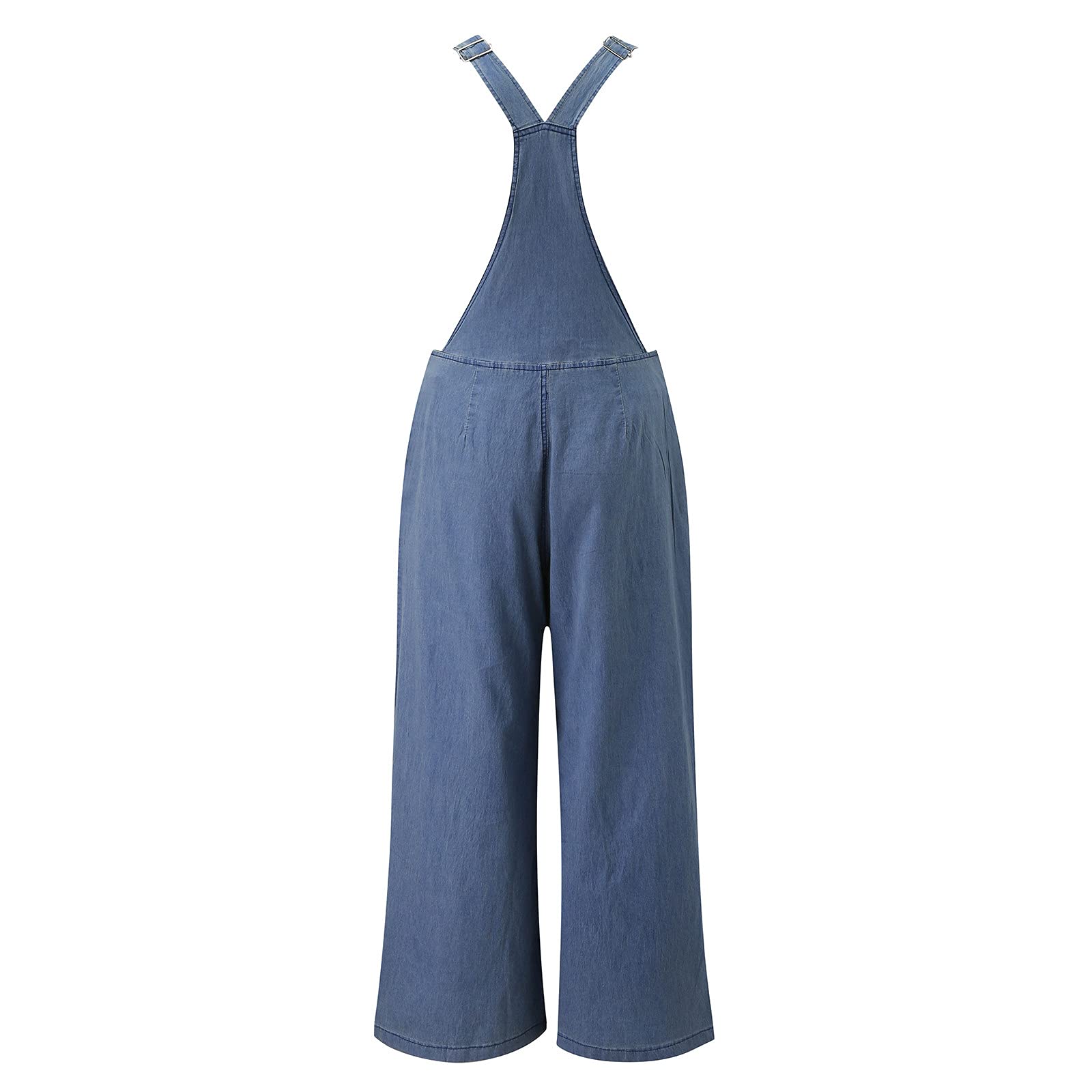 Salopette da donna in jeans, lunghezza elasticizzata, salopette da donna, jeans baggy, tuta elegante in denim, con tasche, senza maniche, stile vintage, da lavoro, casual, estiva, comoda