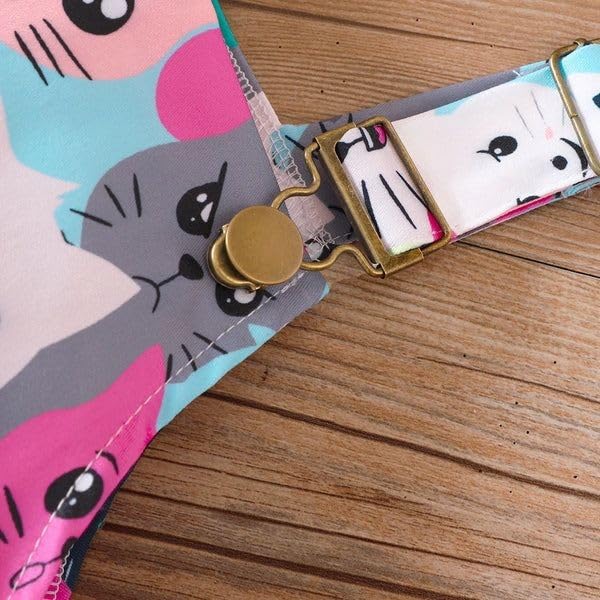 ER Life Style Cotton Blend Meow Printed Girls Knee Length Casual Party Dungarees Dress Winter Dress 5