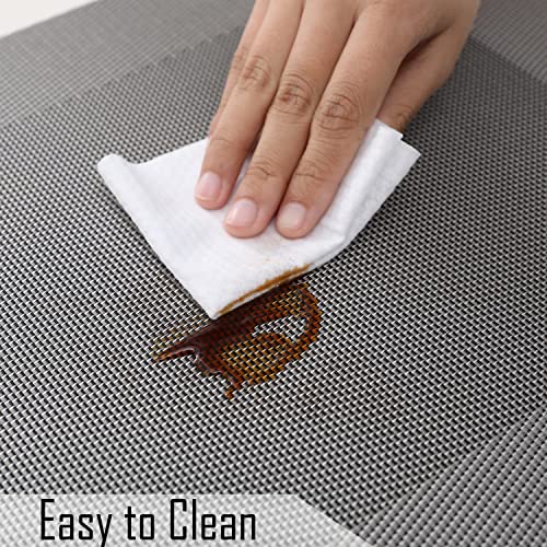 Image of HOKIPO PVC Placemats Set of 4 - 45x30 cm (AR2753),Grey
