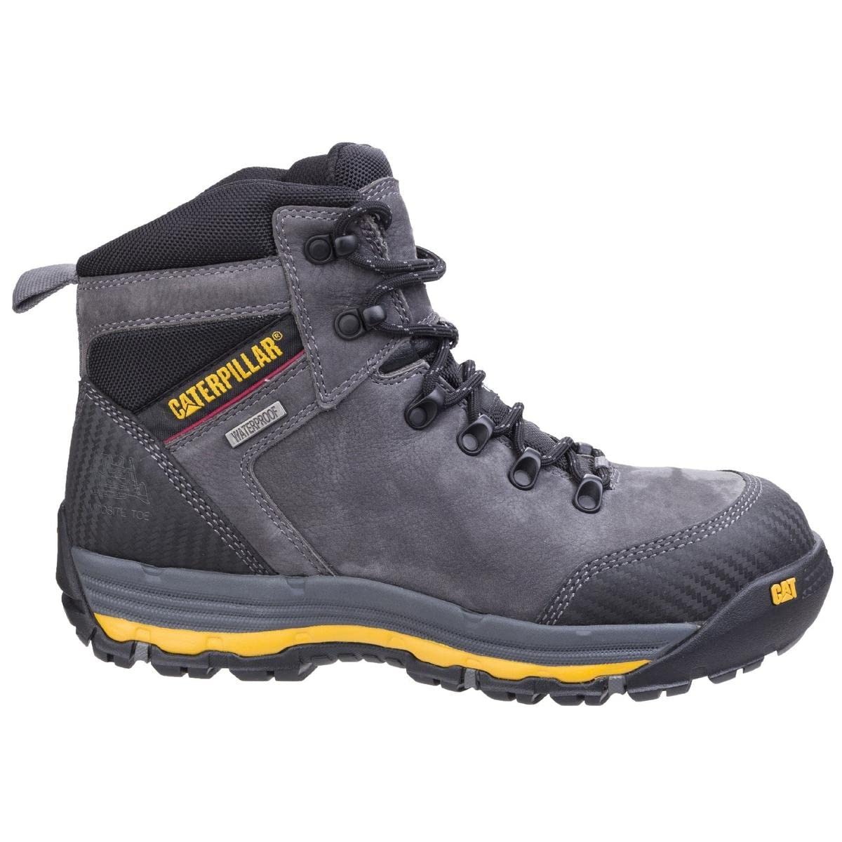 Caterpillar Botas de Seguridad Munising para Hombre, Gris, 45 EU