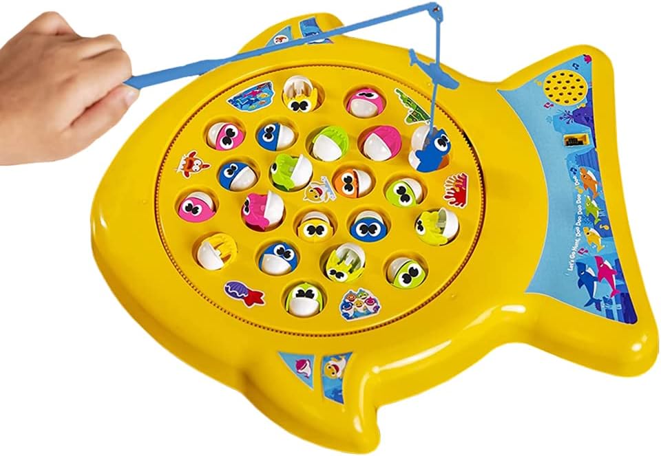Baby Shark Sing and Go Fishing Game with 21 Fishes, 4 Fishing Poles Playing Iconic Baby Shark Song for The Kids 4 Years and Above