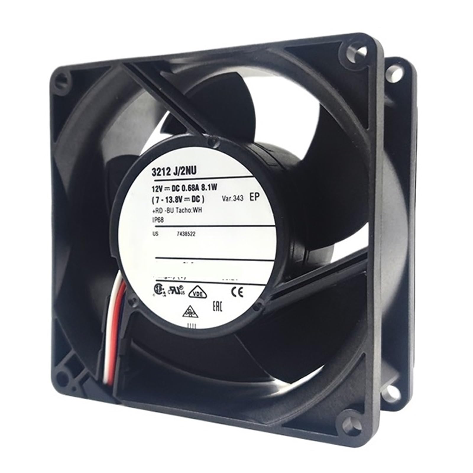 PEQYUACTE Waterproof Fan 3212J/2NU 0.68A 81W 12V