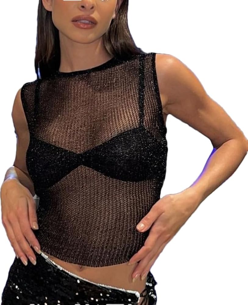 トップス Mesh Long Tank-Top project-social-t-on-the-town-