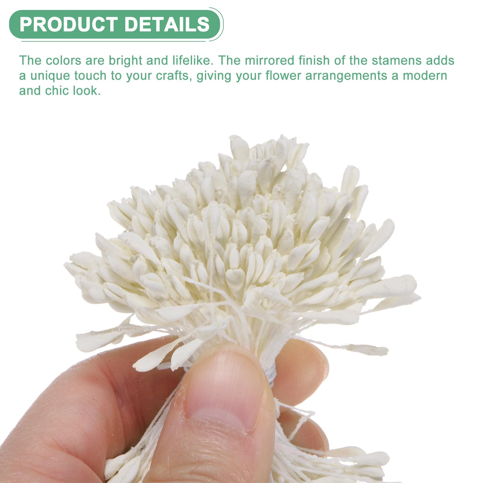 M METERXITY 680-Pack Artificial Flower Stamen Kit, 3mm Mini Double Heads Flower Stamens Pistil - Image 2