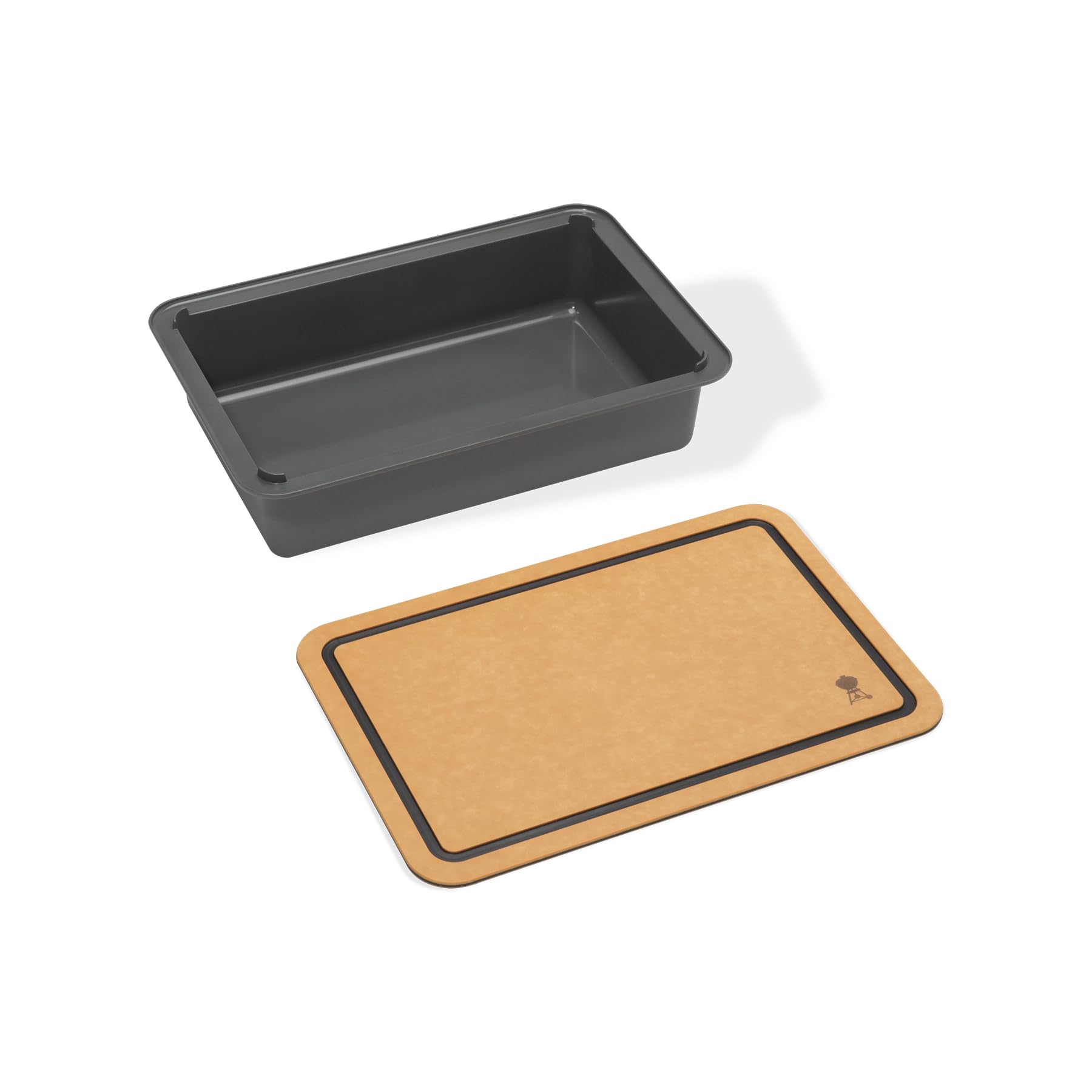 Boîte avec couvercle/ planche de découpe Weber Works / Accessoires pour tablettes Weber Works sur barbecues compatibles, récipient alimentaire, compatible lave-vaisselle, 11,5 x 36,5 x 24 cm