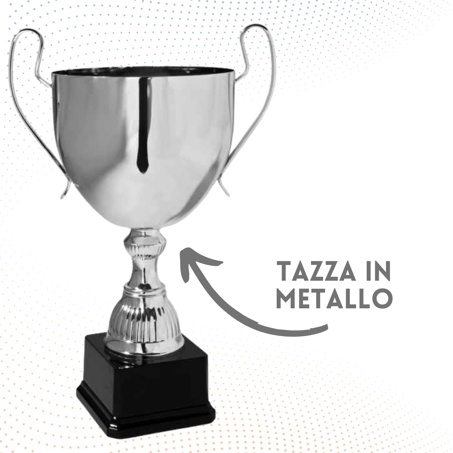 Coppa Trofeo Personalizzabile Grande in Metallo Varie Misure Calcio, Fantacalcio, Tennis, Padel, Basket Premiazioni Sportive ed Eventi con Targhetta Personalizzata cod 6.311