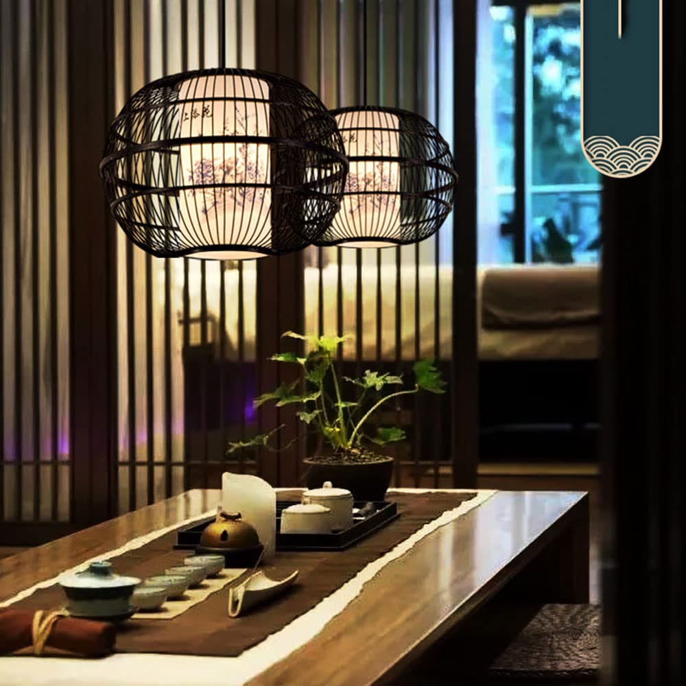 Amazon.com: HAIIQU Black Japanese Style Ceiling Lamp Bamboo