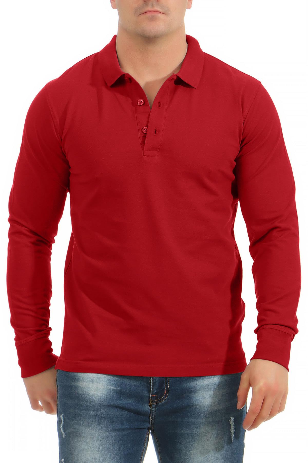 Herren Poloshirt Langarm 3er Pack - Regular Fit Polohemden mit Kragen und Knopfleiste - Baumwolle mit 210g/m² - Arbeitskleidung, Freizeit, Business, Set Poloshirts - große Größen S bis 5XL