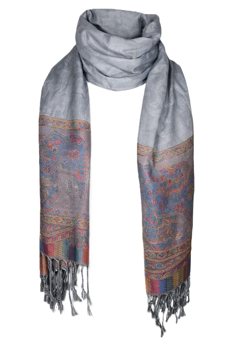 Orientaè 100% Kaschmir Schal Damen – 70x170 cm – Leicht, Extra Weich & Hautfreundlich – Elegante Stola für Herbst, Winter & Frühling – Eingewebtes Ornament