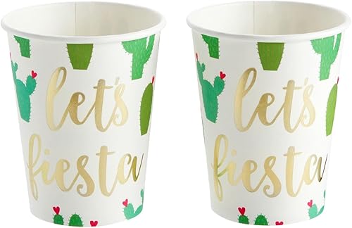 Miniatura 9 de Sparkle and Bash 145 piezas de suministros de fiesta de Let's Fiesta, platos de cactus, servilletas, vasos, cubiertos, mantel para cumpleaños,