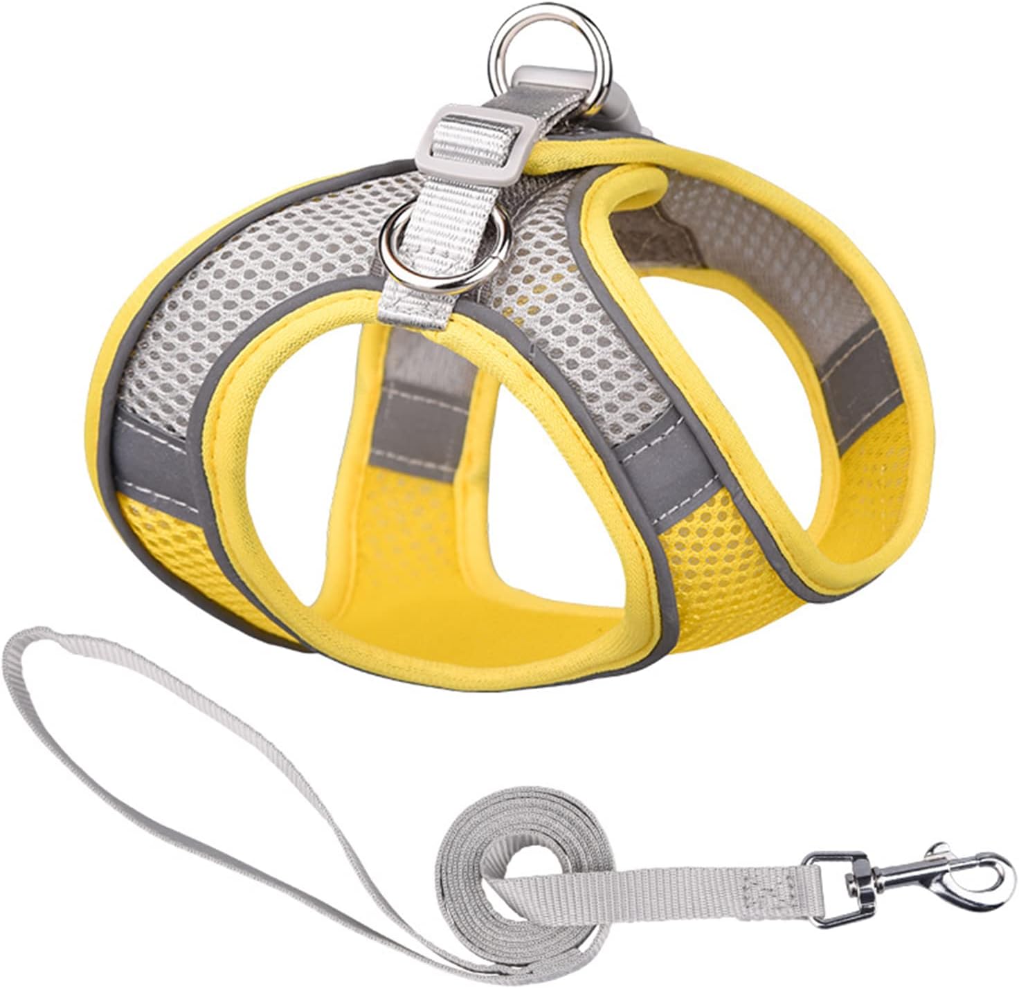PETCUTE Arnes Perro Pequeño con Lineas Reflecantes,Arnés Antitirones Cómodo Transpirable Arneses Chaleco para Cachorros, Perros Pequeños y Gatos,Ajustable Suave Acolchado Arnés para Perros