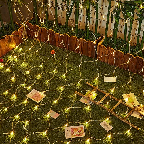 Sonnewelt 4,5x1,6m 300 LED Lichternetz Außen Lichterkette Netz...