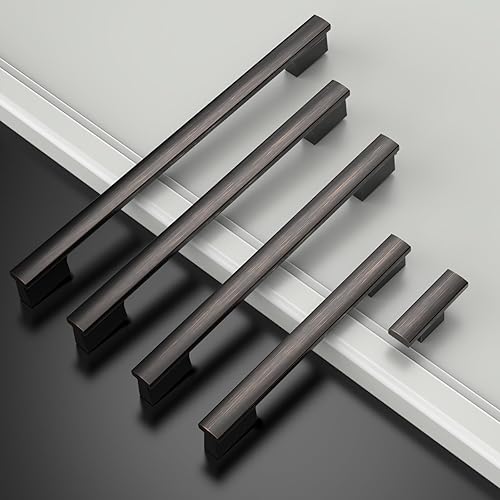 Miniatura 6 de Asidrama Paquete de 10 pomos de bronce aceitado para gabinetes de cocina, pomos de tocador, pomos de cajones, herrajes de gabinete, perillas de zinc