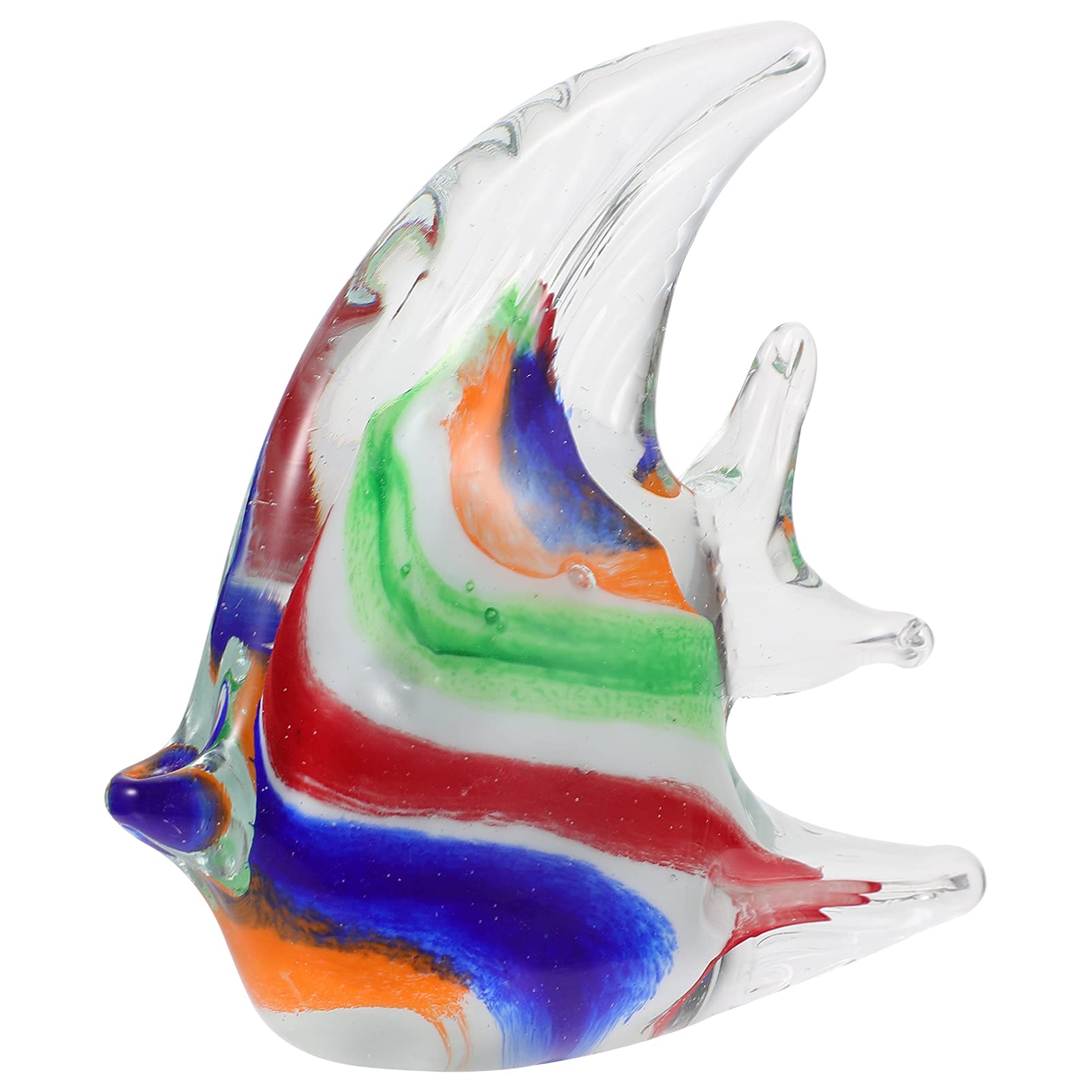 Fish Tank Decorations,Aquarium Ornament,Glass Ornaments Blown Glass Fish Figurine Glass Tropical Fish Art Glass Sea Animals Sculpture Tropical Handicraft Miniatures Decor for Glass Fish Bowl