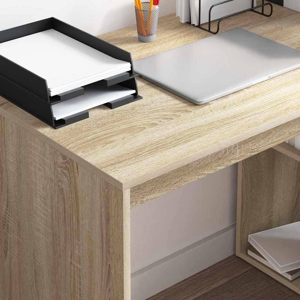 Hothingwell Computer-Schreibtisch, 108 x 55 x 103,5 cm, Holz | Mit Regalböden, minimalistisches Design, einfach zu montieren, Reinigung mit feuchtem Tuch
