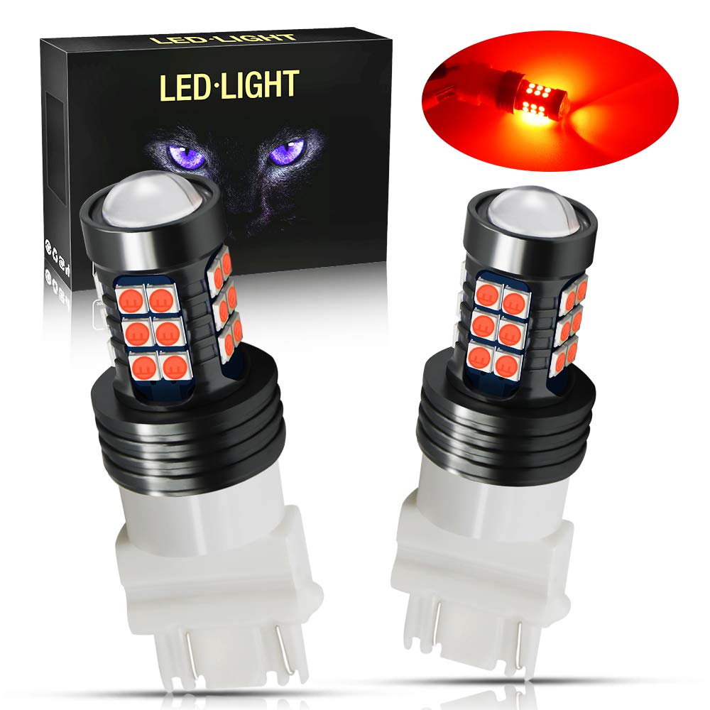 YEERON 3156 3157 LED Lights Bulbs Xtreme Super Bright T25 3056 4057 4157 3457K 3057 5730 33-SMD Reverse, Signal, Brake Stop Tail Light, 6000K Xenon White (Red)