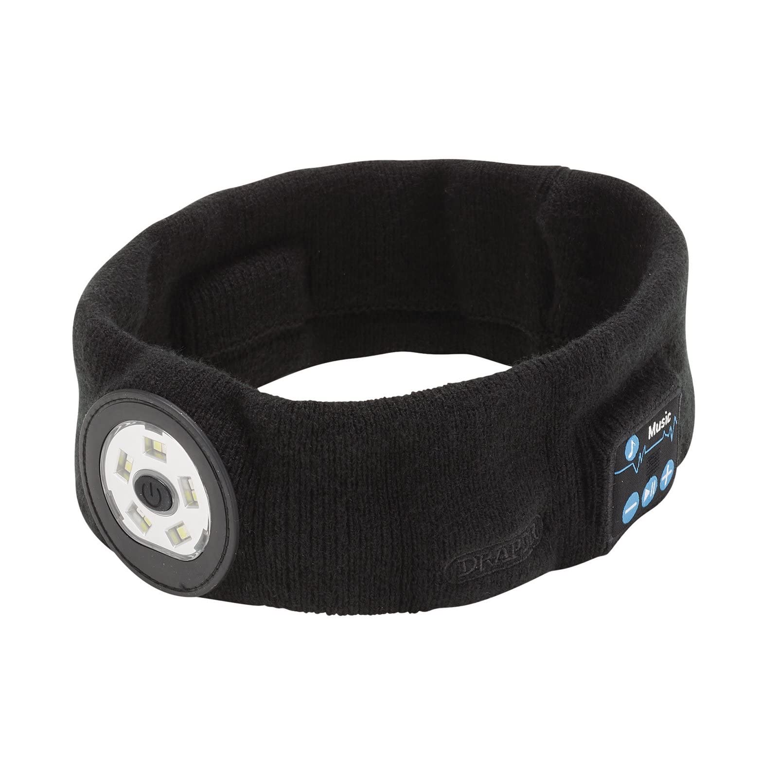 Draper Black 28344 Smart Wireless Rechargeable Headband With Led Head Torch And Usb Charging Cable One Size 1