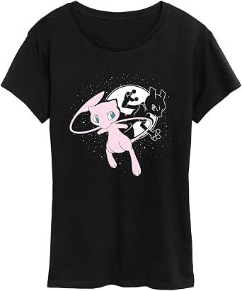 Pokemon - Mew and Mewtwo - Womens Short Sleeve Graphic T-Shirt