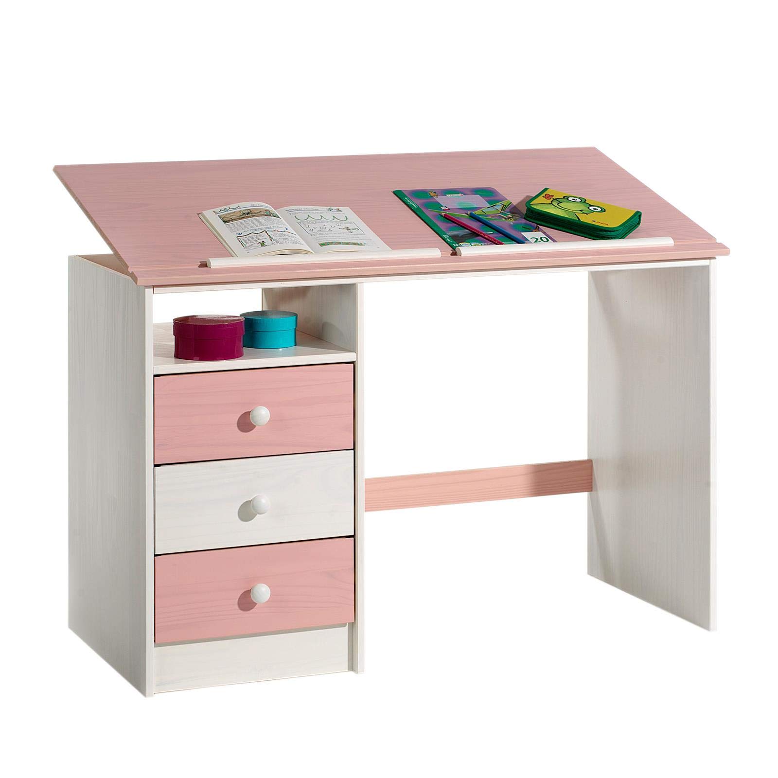Vipack kinderbureau Comfortline met stoel - roze - 70x54,5x51 cm | Leen Bakker