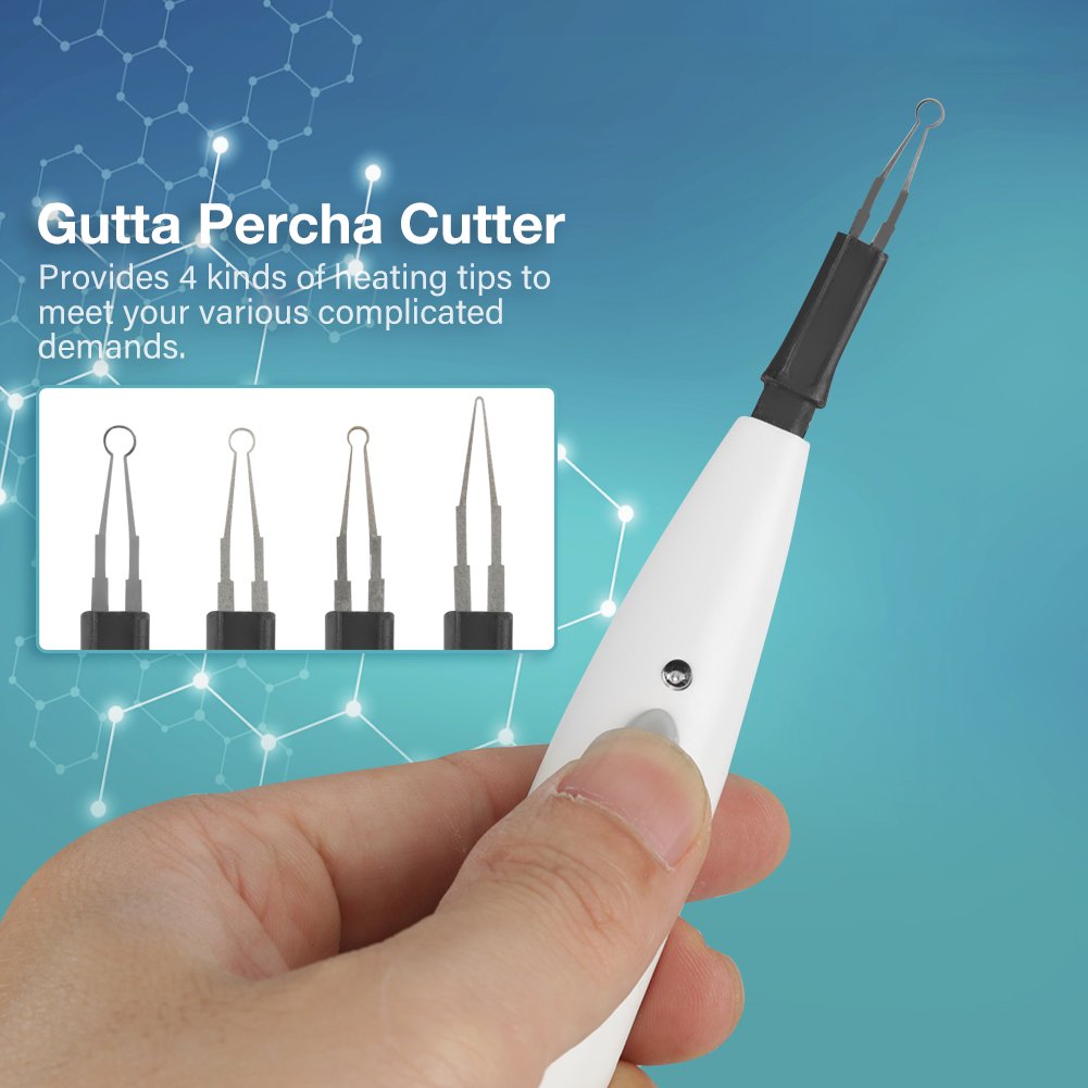 Akozon Gutta Percha Cutter Tooth Gum Cutter Gomma Senza Fili Dentale con 4pz Punte(EU Standard)