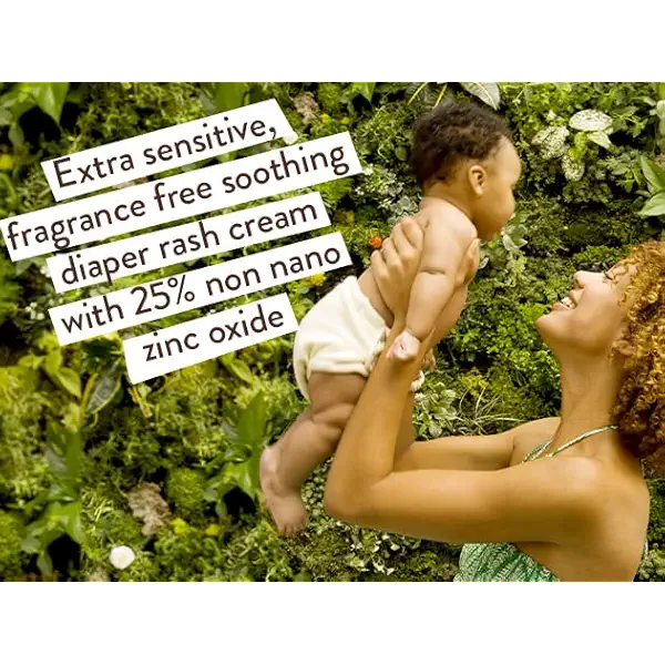 Babo Botanicals Sensitive Baby Fragrance-Free Diaper Cream - 25% Natural Zinc Oxide - Calendula, Shea & Cocoa Butter - EWG Verified - Vegan- From birth on 3