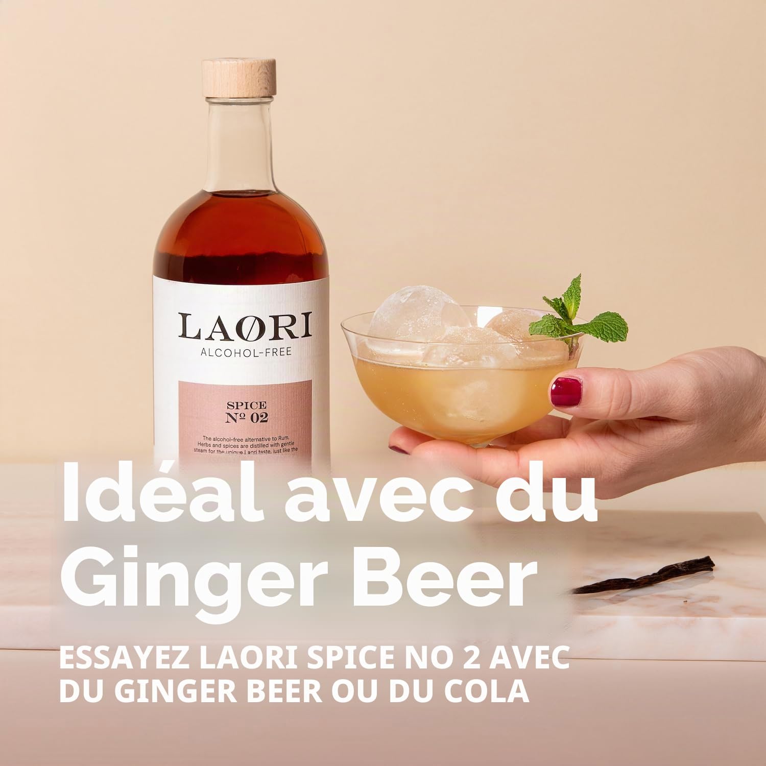 Épice Laori No 02 | Alternative sans alcool au rhum | Végétalien, faible en calories et sans sucre | Les meilleures plantes sans arômes artificiels | Parfait pour les longsboissons sans alcool