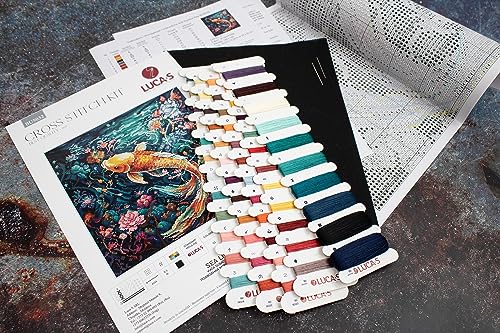 Luca-S Cross Stitch Kit Sea Life, BU5032, multicolor, 10.00 x 10.00 in or 25 x 25 cm - Image 4