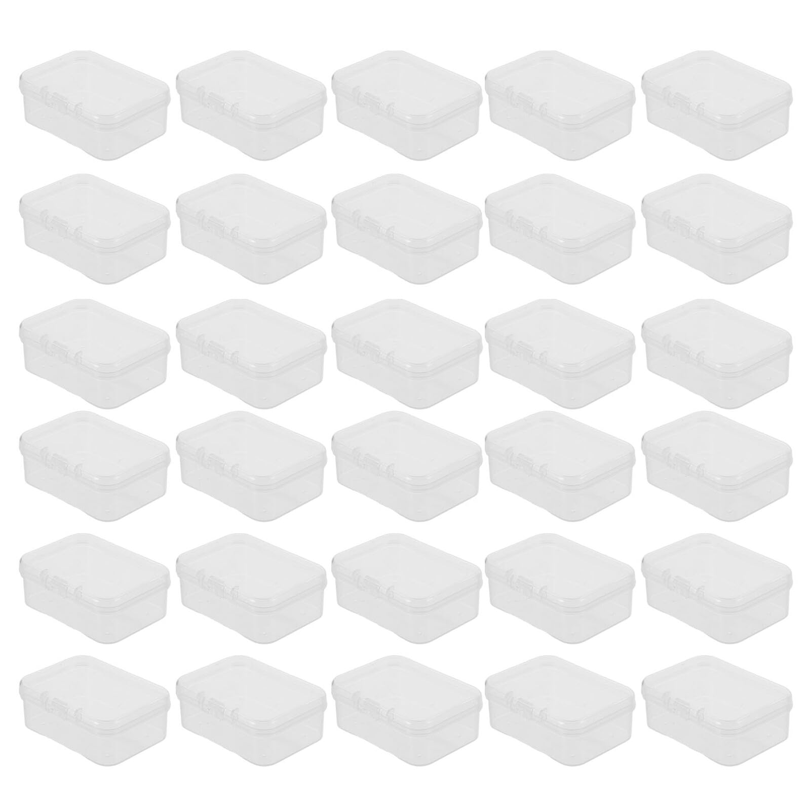 Cabilock 100stücke Kunststoffbox mit Deckel Klein Rechteckige Transparente Aufbewahrungsbox für Perlen und Bastelmaterialien Organizer Behälter aus Plastik mit Deckel