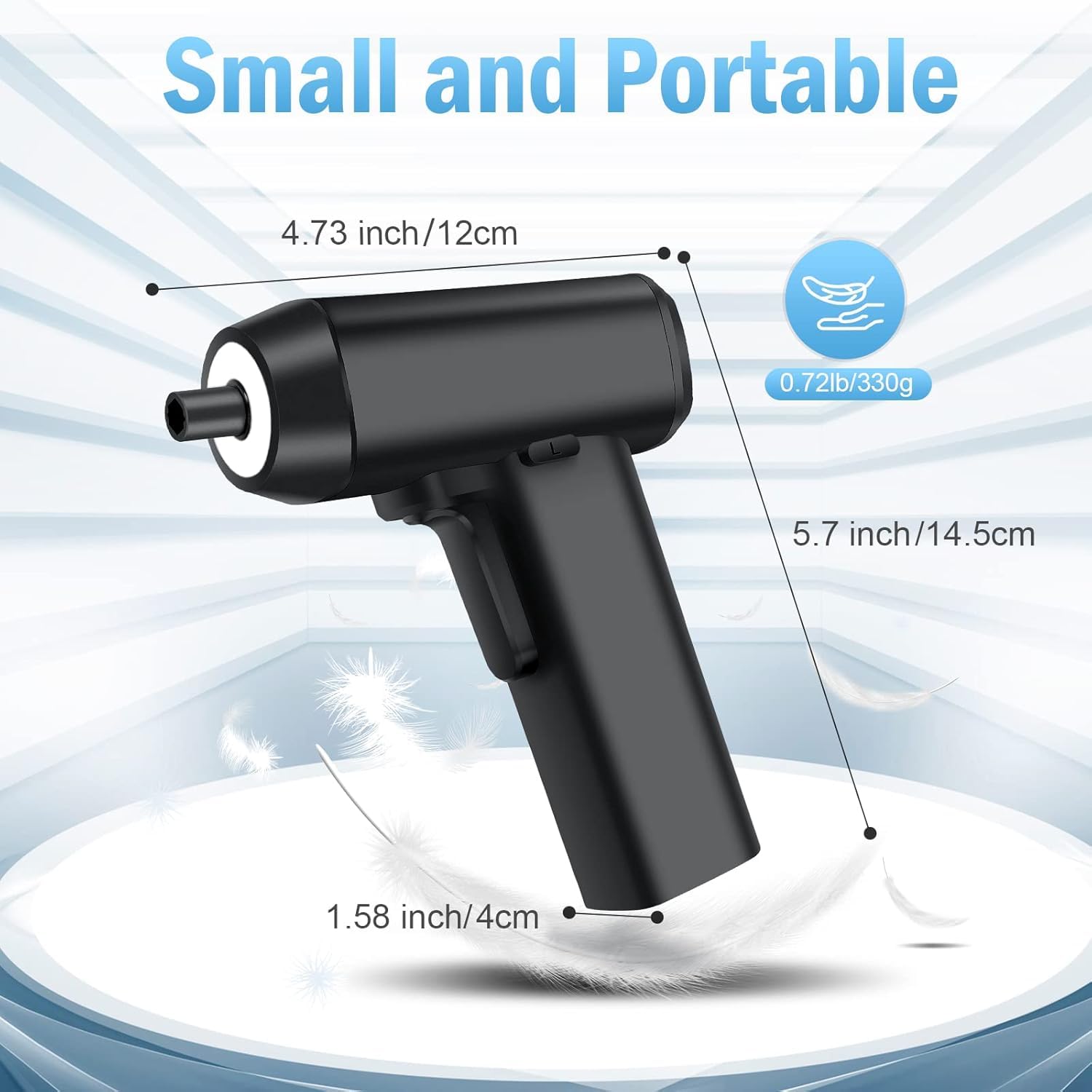 Kresal Cordless Electric Screwdriver Set, Small Automatic Black Screw Driver Kit 5 N.m Torque, USB Rechargeable Power 32 in 1 3.6V Smart Battery Screwdriver with LED Work Light - Image 7 thumbnail