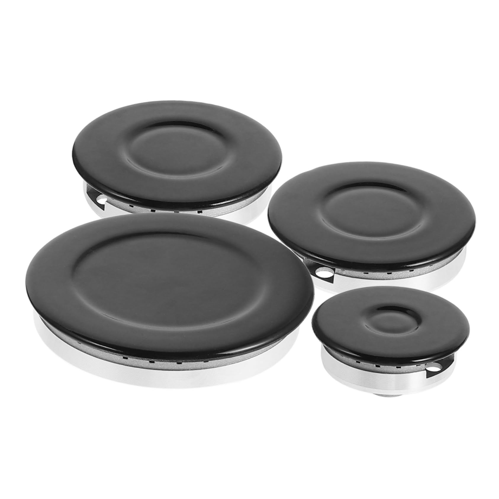 NUOBESTY Set Coprifornelli Fornello a Gas Calotta di Fiamma Concava in Alluminio e Ferro, Corona del Bruciatore Cucina, Ricambio per Piano Cottura Gas Sicuro ed Efficiente, Compatibile