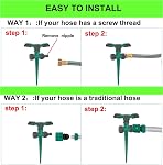Yard Sprinkler, 360° Rotating Lawn Sprinkler with Up to 3,000 Sq. Ft Coverage - Adjustable, Weighted Gardening Watering System