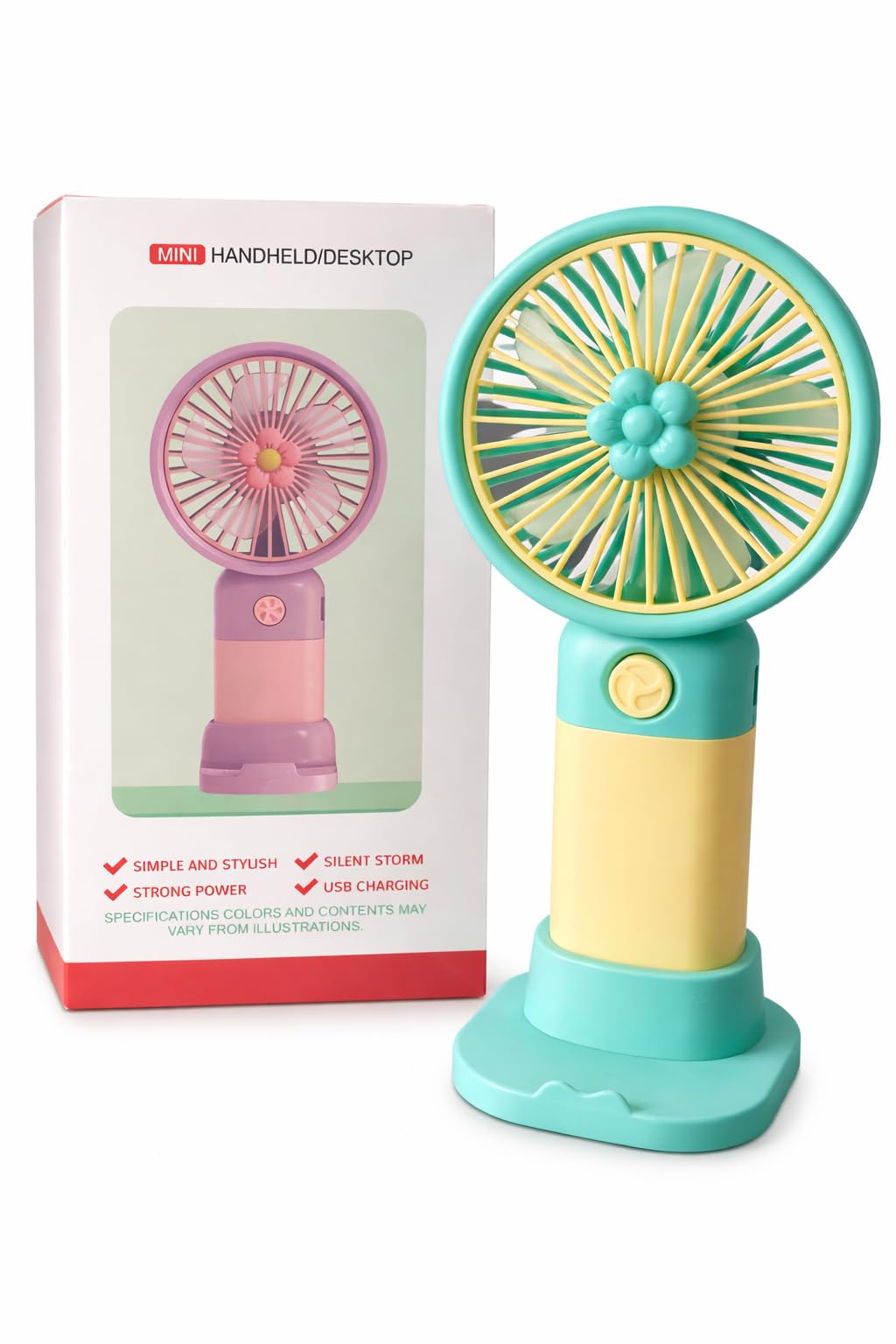 Mini portable USB rechargable fan,3 modes of speeds and cute and stylish design, perfect for travel, kitchen,outdoor, makeup,pankha(multi colour)-image-31