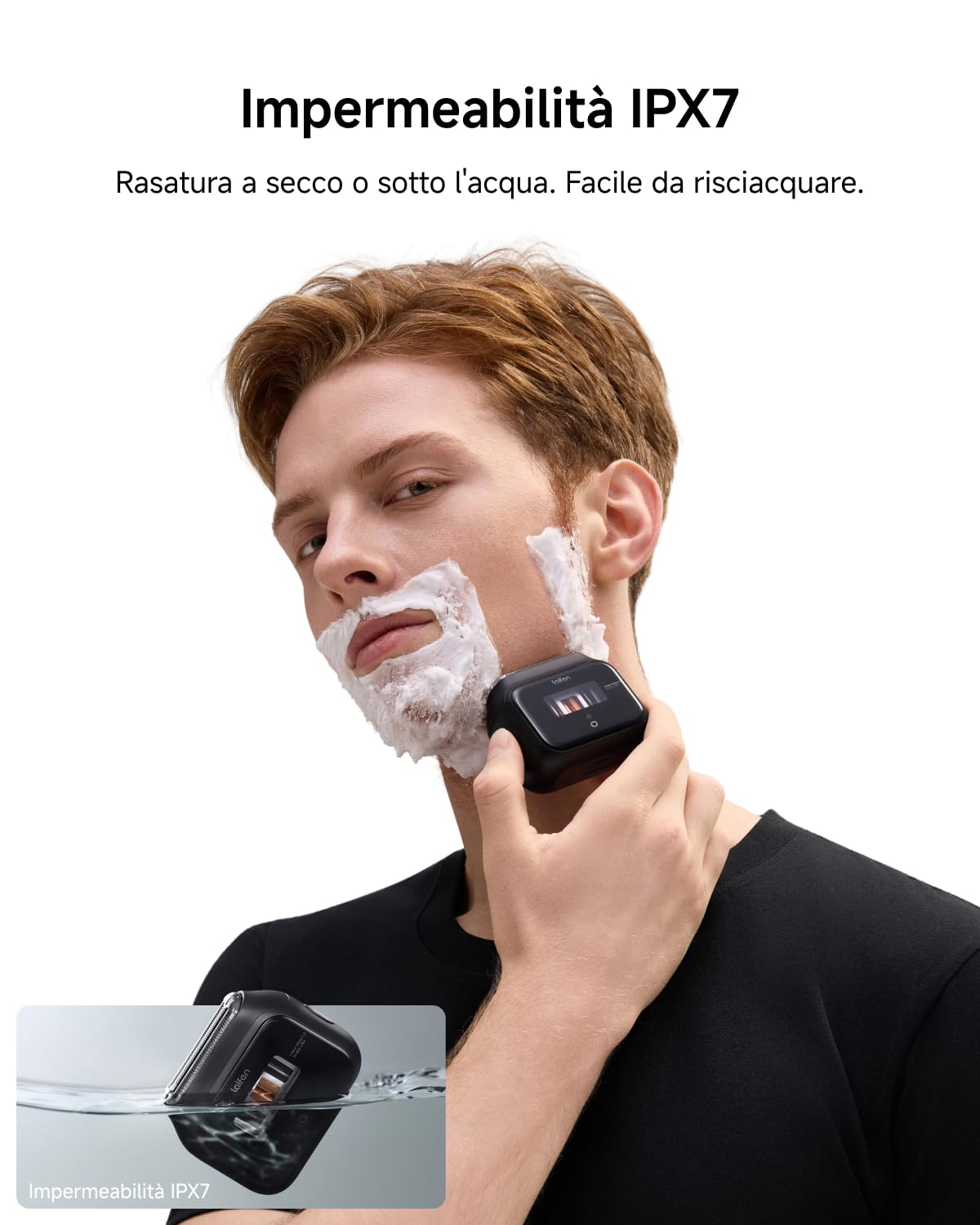Laifen P3 Bundle Rasoio Elettrico a Lamina a 3 Lame con Accessori, Nero | Motori Lineari 2×12.000 Tagli/min., Rasatura a Secco e a Umido, Lamina 0,055 mm, Batteria 100 min, USB-C, IPX7