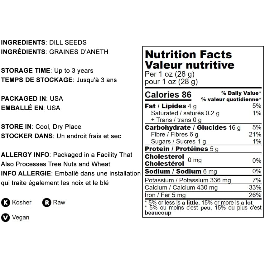 Miniatura 4 de Semillas de eneldo enteras, 8 onzas  Kosher, crudas, veganas, a granel
