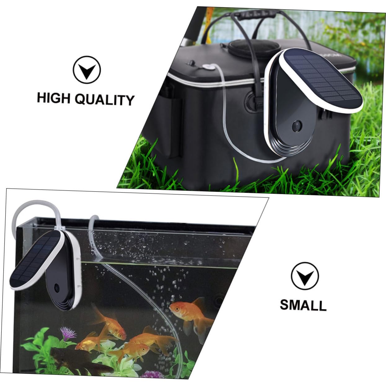 POPETPOP Pompa Solare di Ossigeno Portatile Aeratore per Acquari e Laghetti 3600mah 3 Modalità di Funzionamento Leggera e Silenziosa per Pesca e Giardino