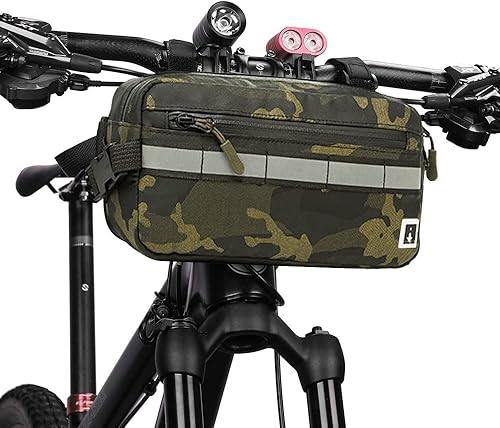 Bolsa impermeable para manillar de bicicleta (camuflaje verde)