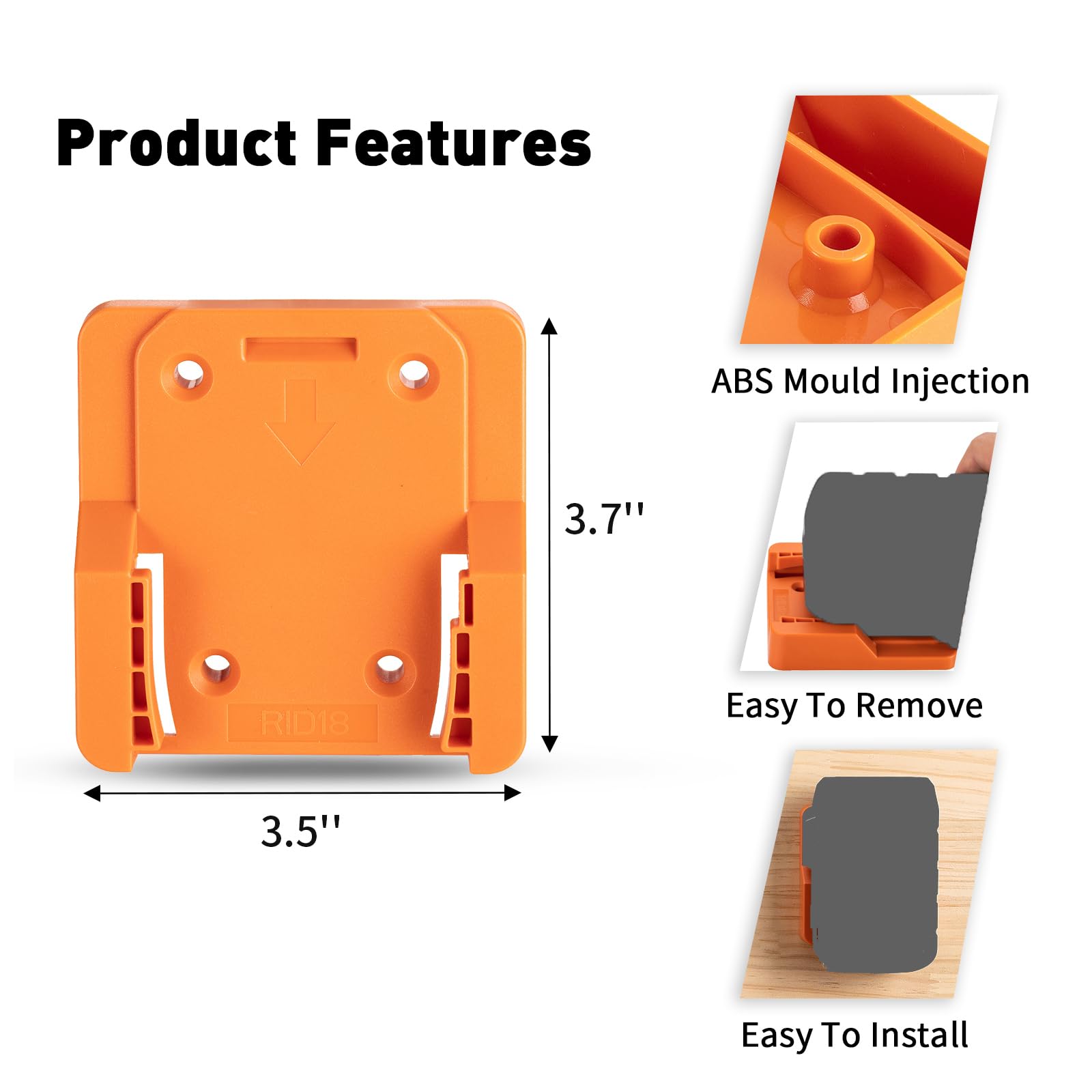 Crtbelfy Battery Holder Compatible for Ridgid 18V Battery Wall Mount Battery Storage for Work Van, Shelf, Toolbox -5 Pack