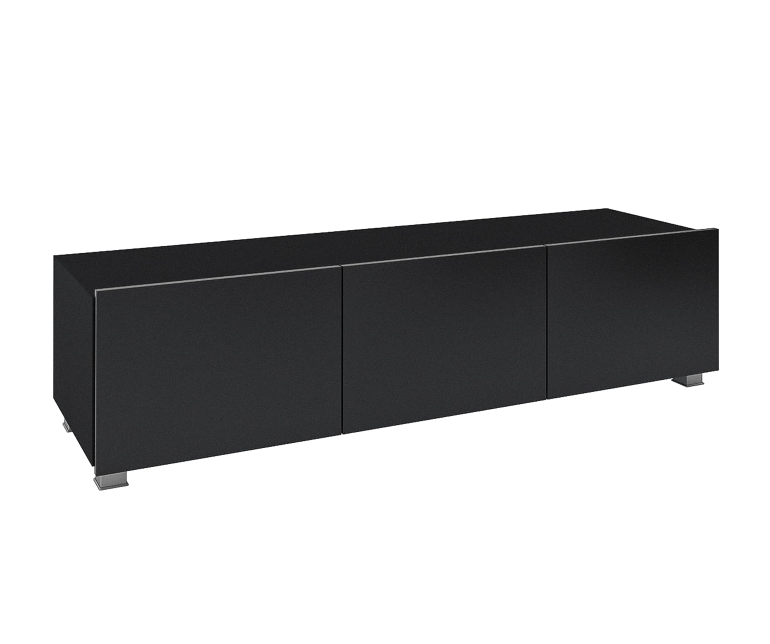 Wohnwand Modern Kossana 1 – 300cm Breite, Stilvoll Schwarz