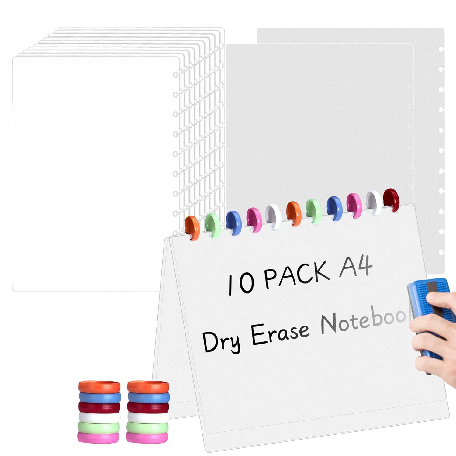 A4 Dry Erase Notebook 10 Piece White Dry Erase Blank Paper with