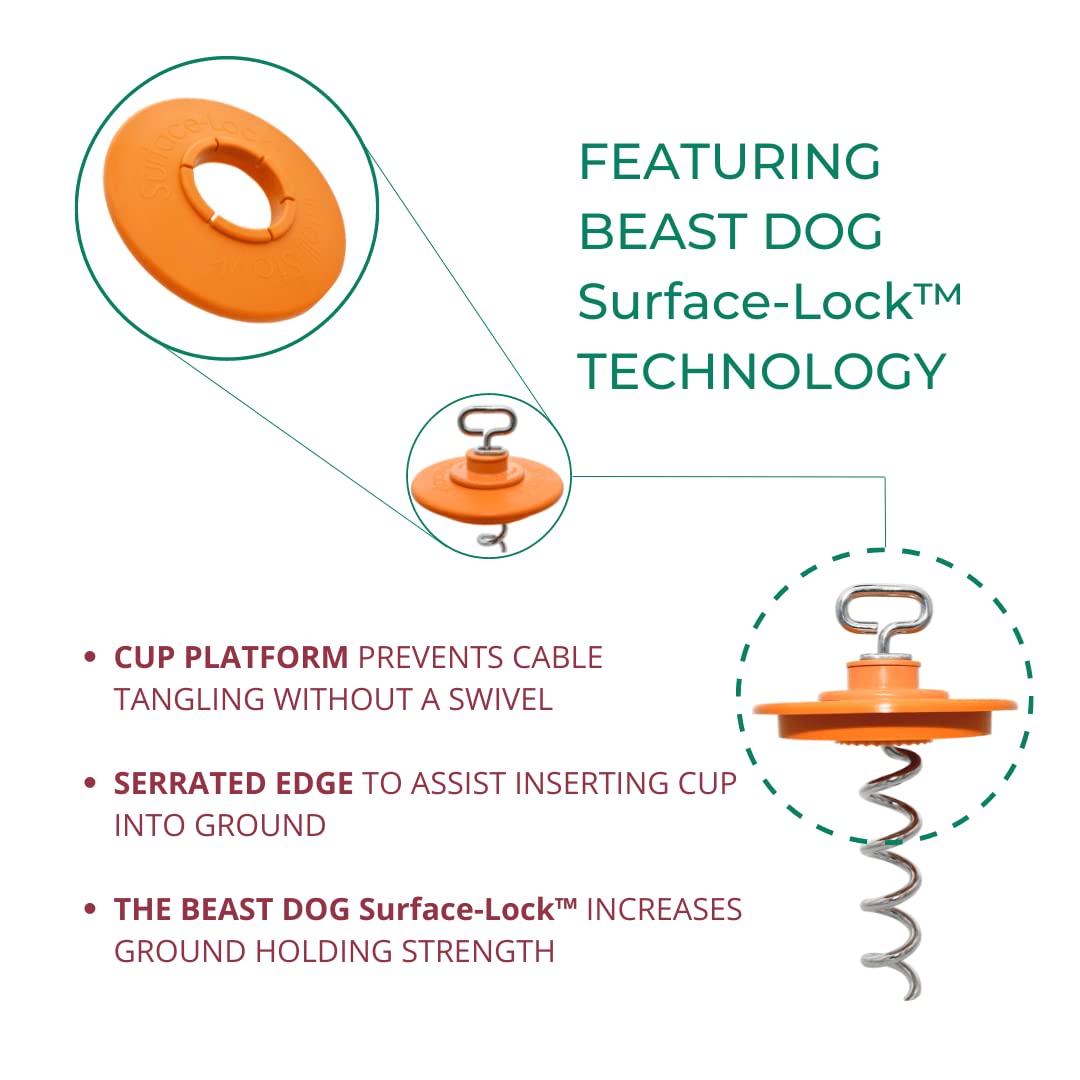 Intellileash Products Intelli-Stayk Hunde-Spannpfahl mit spezieller Surface Lock Technologie verhindert Herausziehen und Verbiegen (Intelli-Stayk with Beast Dog Surface-Lock)