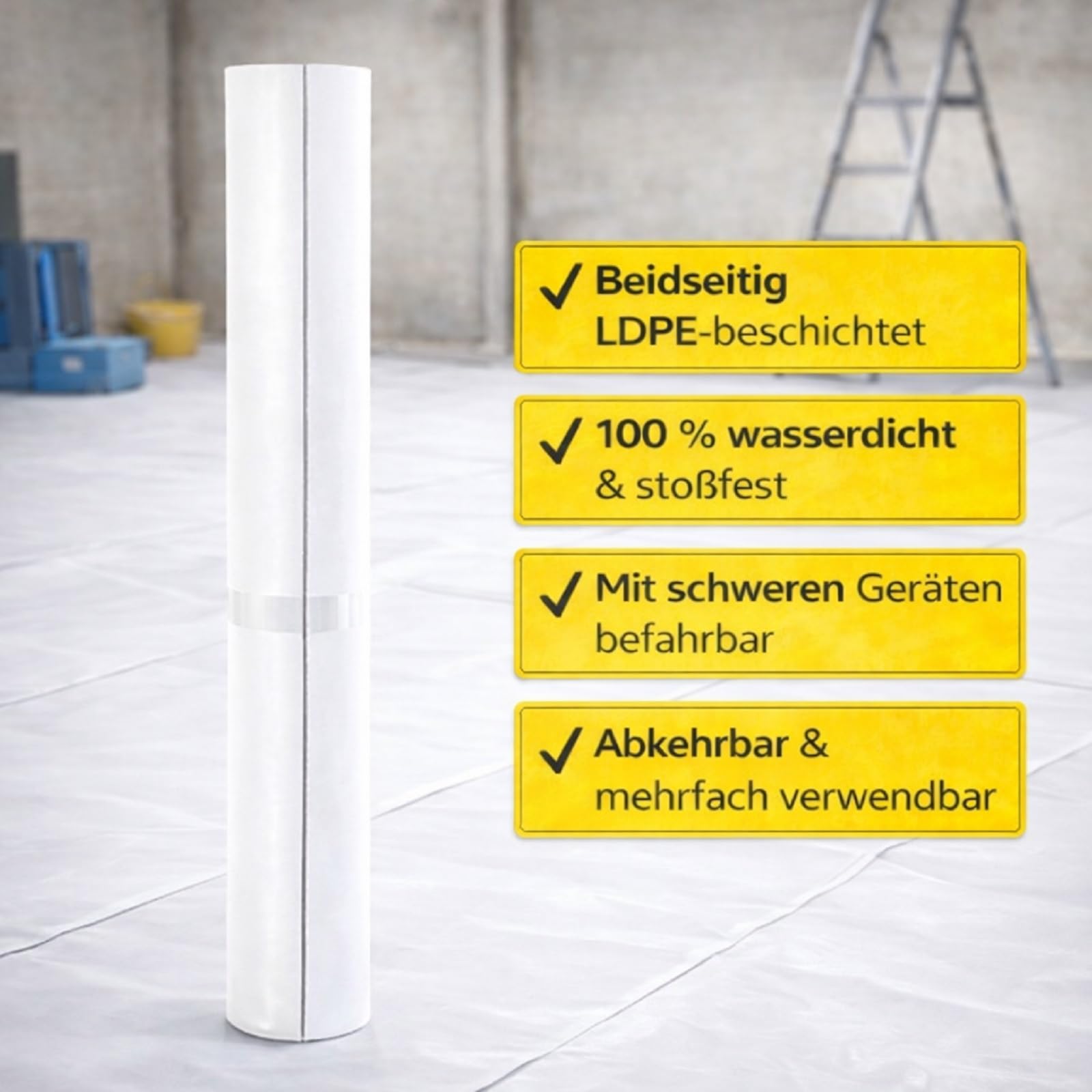 Milchtütenpapier 250g/m² - 75m² Rolle | Abdeckpapier, Milchkarton, Milchpapier, Papier PE beschichtet