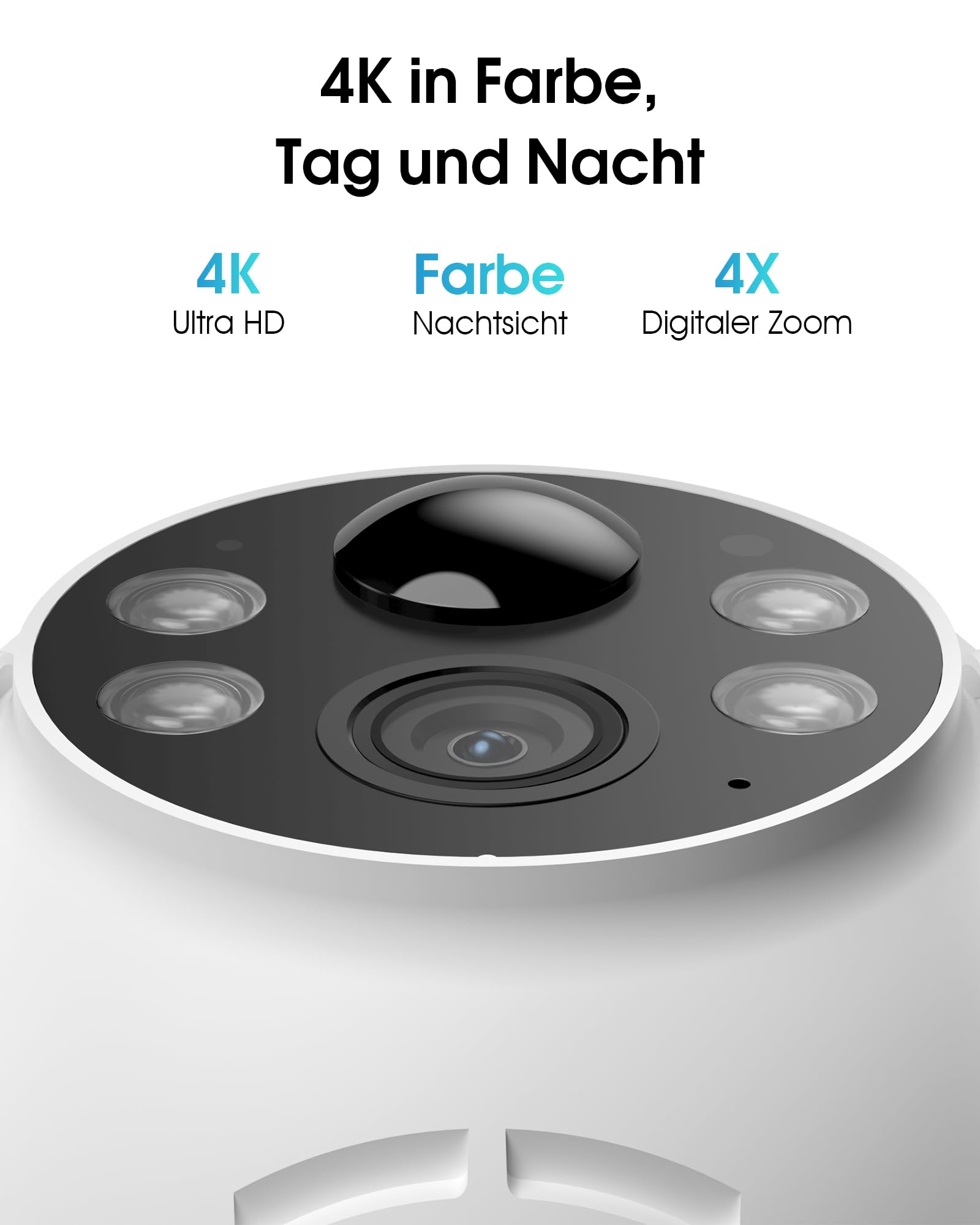 ANRAN 4K Solar Überwachungskamera Aussen WiFi,8MP Ultra HD 360°PTZ Kamera | Farbnachtsicht,2-Wege-Audio,PIR Bewegungserkennung,Personen-Erkennung per Infrarot Intelligenter Alarm,IP66,Für Alexa